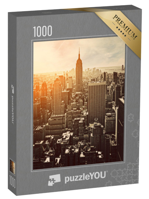 Puzzle 1000 Teile „Sonnenuntergang in Manhattan, New York, USA“