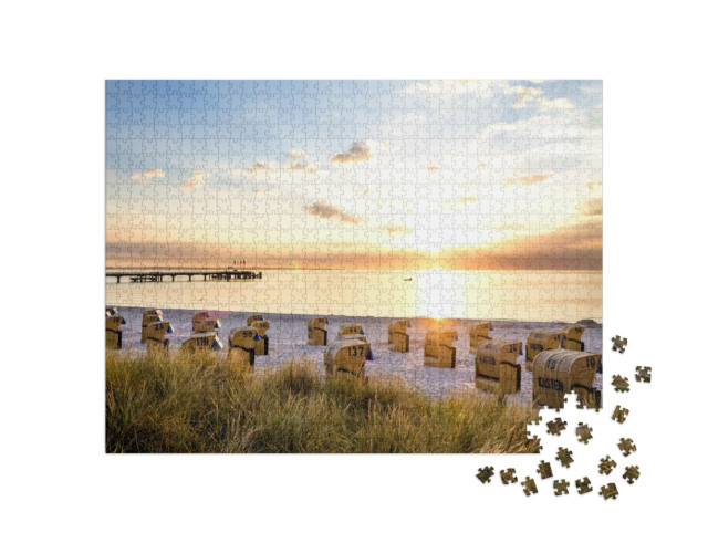 Puzzle 1000 Teile „Strand von Scharbeutz, Ostsee, Deutschland“