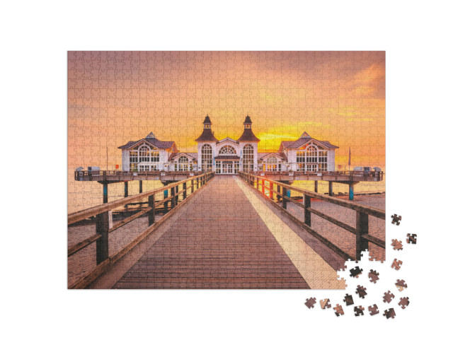 Puzzle 1000 Teile „Selliner Seebrücke im Sonnenaufgang, Ostseebad Sellin, Deutschland“