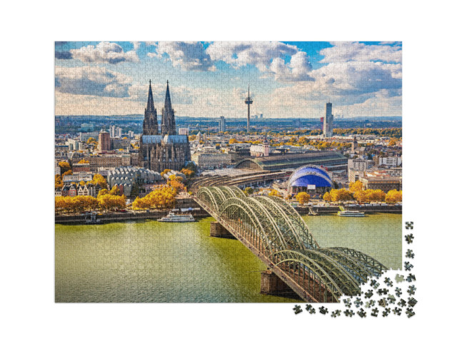 Puzzle 2000 Teile „Luftbildaufnahme von Köln, Deutschland“