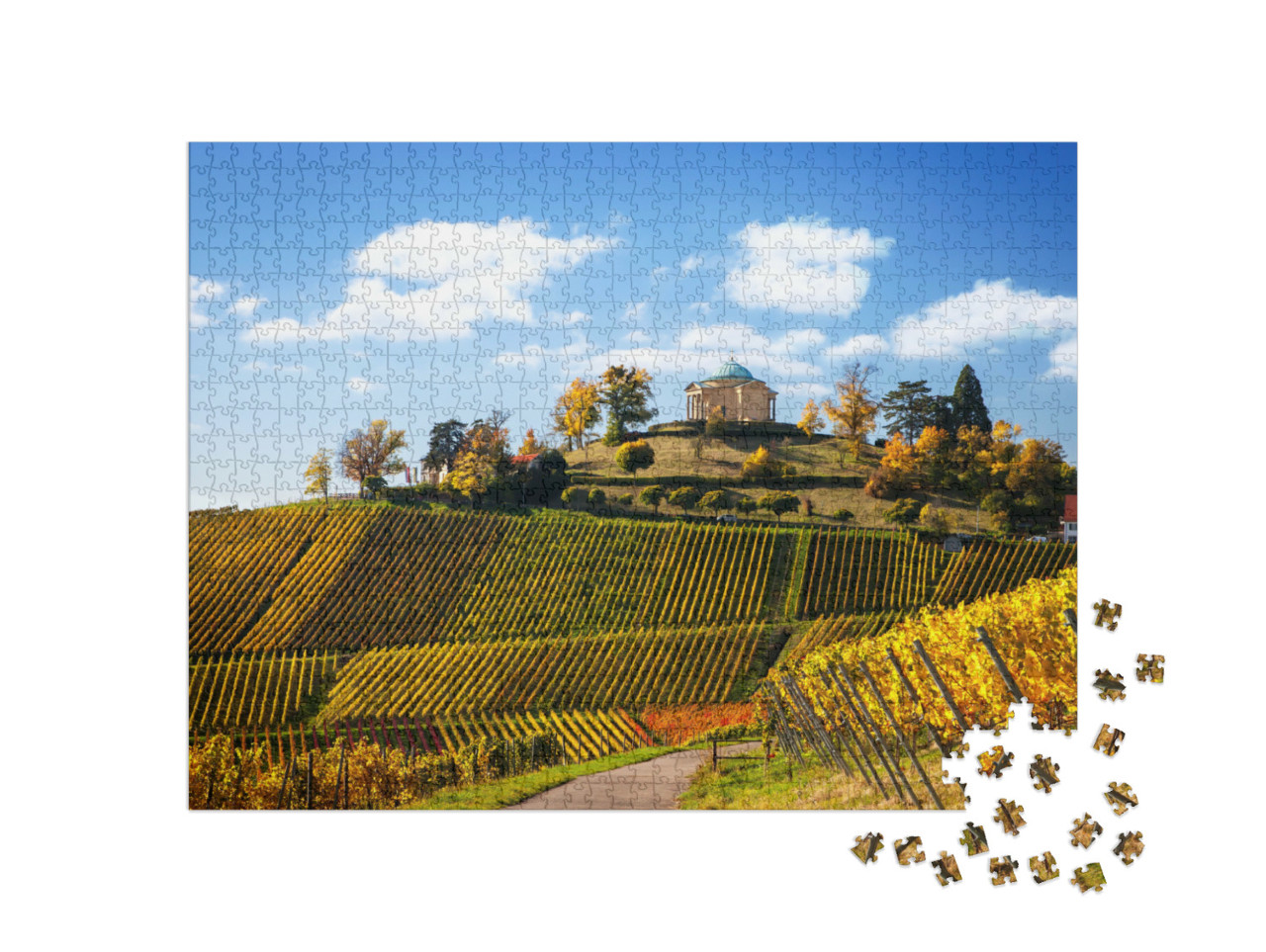 Puzzle 1000 Teile „Stuttgart: Panoramablick mit Weinbergen “