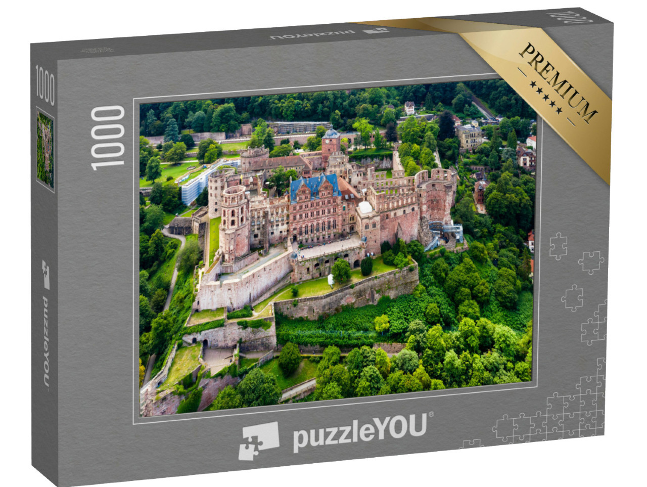 Puzzle 1000 Teile „Schloss Heidelberg von oben, Deutschland“