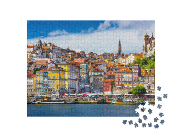 Puzzle 1000 Teile „Altstadt-Skyline von Porto am Fluss Duoro, Portugal“