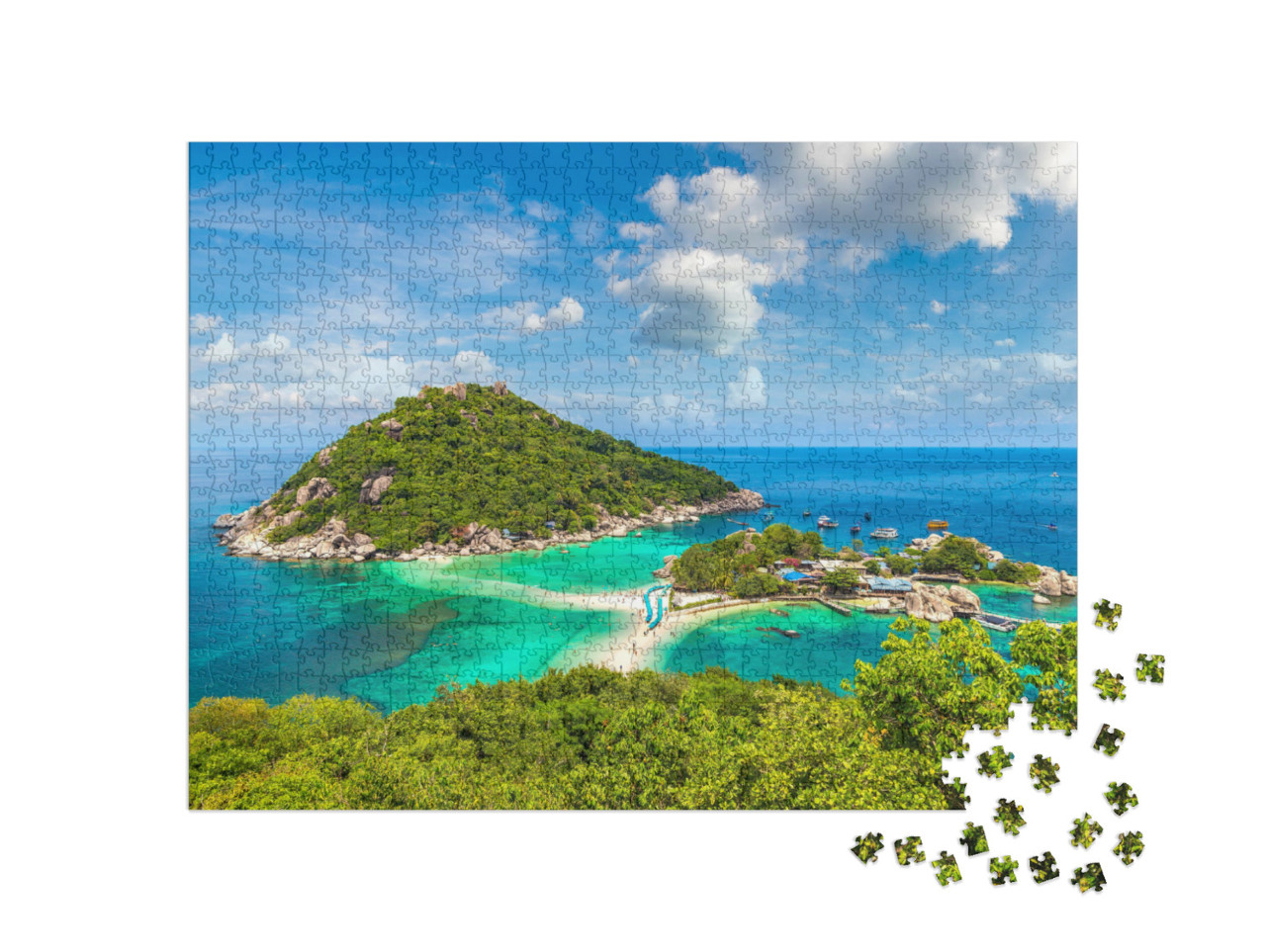 Puzzle 1000 Teile „Pittoreske Insel Nang Yuan, Thailand“