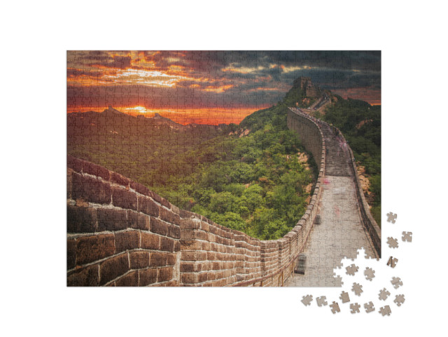 Puzzle 1000 Teile „Große Chinesische Mauer in den Bergen bei Peking“