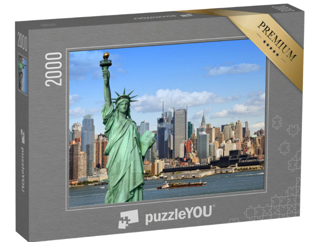 Puzzle 2000 Teile „Die Freiheitsstatue mit Hudson River, New York City“