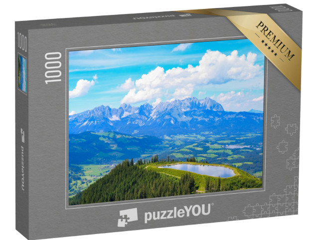 Puzzle 1000 Teile „Panoramablick über den Wilden Kaiser bei Kitzbühel, Österreich“