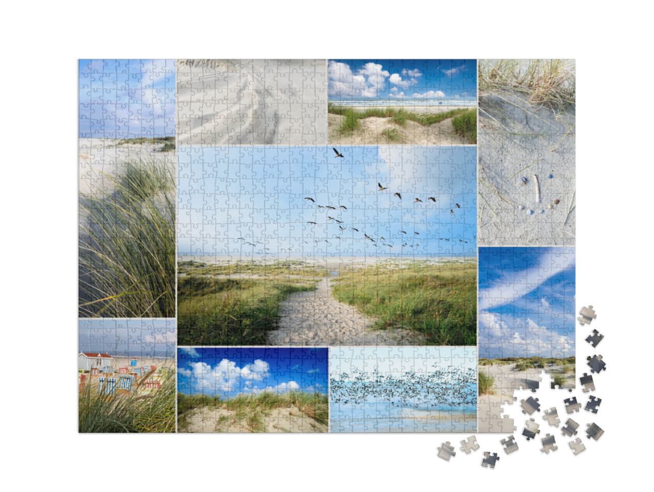 Puzzle 1000 Teile XXL „Collage von Impressionen aus Langeoog, Deutschland“
