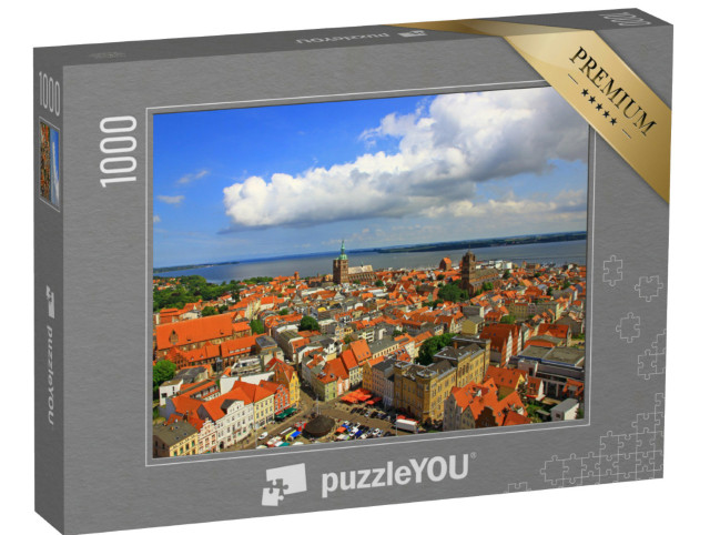 Puzzle 1000 Teile „Panorama von Stralsund, Mecklenburg-Vorpommern, Deutschland“