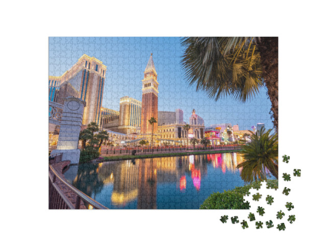 Puzzle 1000 Teile „Las Vegas-Strip in der Dämmerung.“