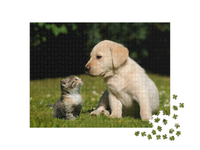 Puzzle 1000 Teile „Katze und Hund“