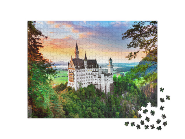 Puzzle 1000 Teile „Neuschwanstein, Märchenschloss bei Füssen in Bayern“