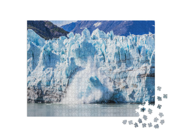 Puzzle 1000 Teile „Eisabbau am Margerie-Gletscher im Glacier Bay National Park, Alaska“