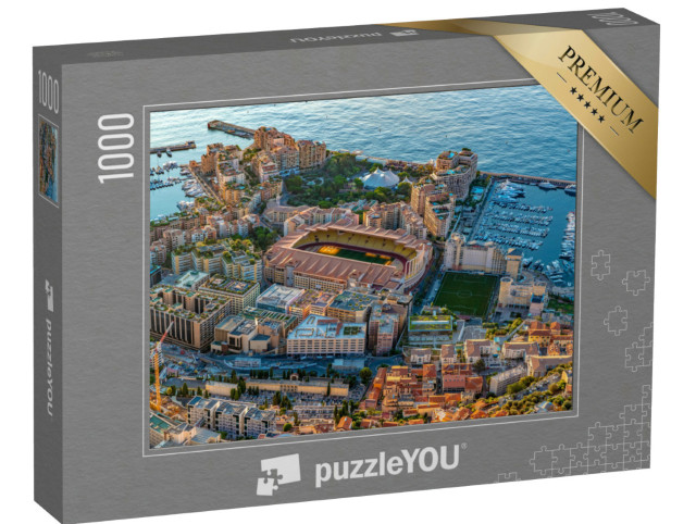 Puzzle 1000 Teile „Luftaufnahme des Stadions von Monaco bei Sonnenaufgang“