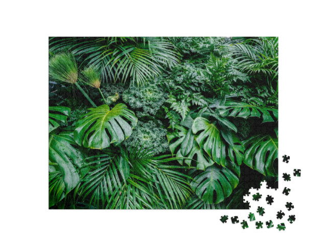 Puzzle 1000 Teile „Farn, Palme und Monster“