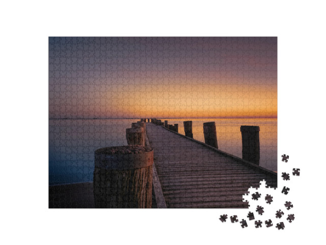 Puzzle 1000 Teile „Sonnenuntergang bei Föhr, Nordsee, Deutschland“