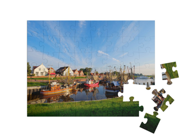 Puzzle 48 Teile „Der Fischereihafen von Greetsiel, Deutschland“
