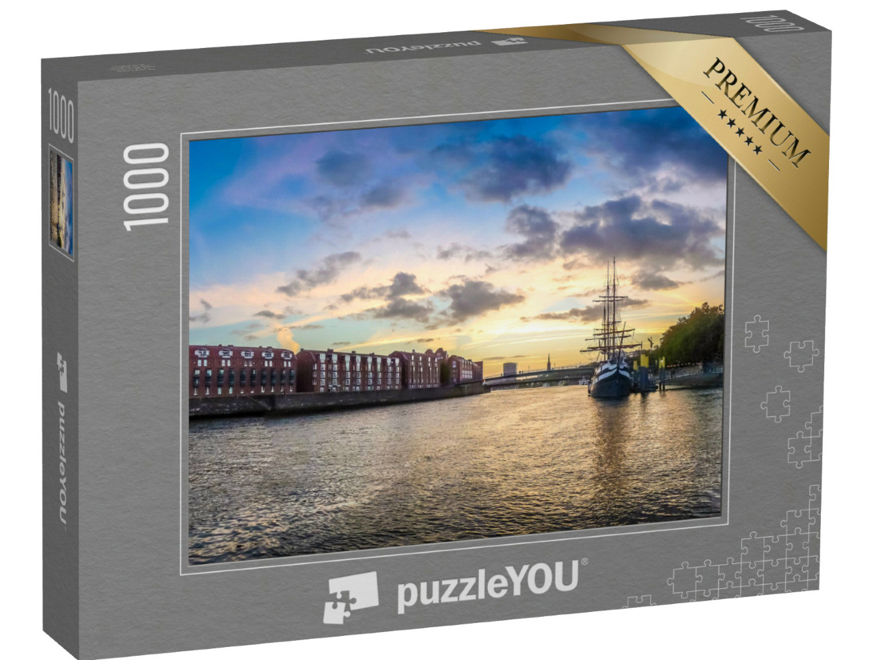 Puzzle 1000 Teile „Historische Stadt Bremen an der Weser, Deutschland“