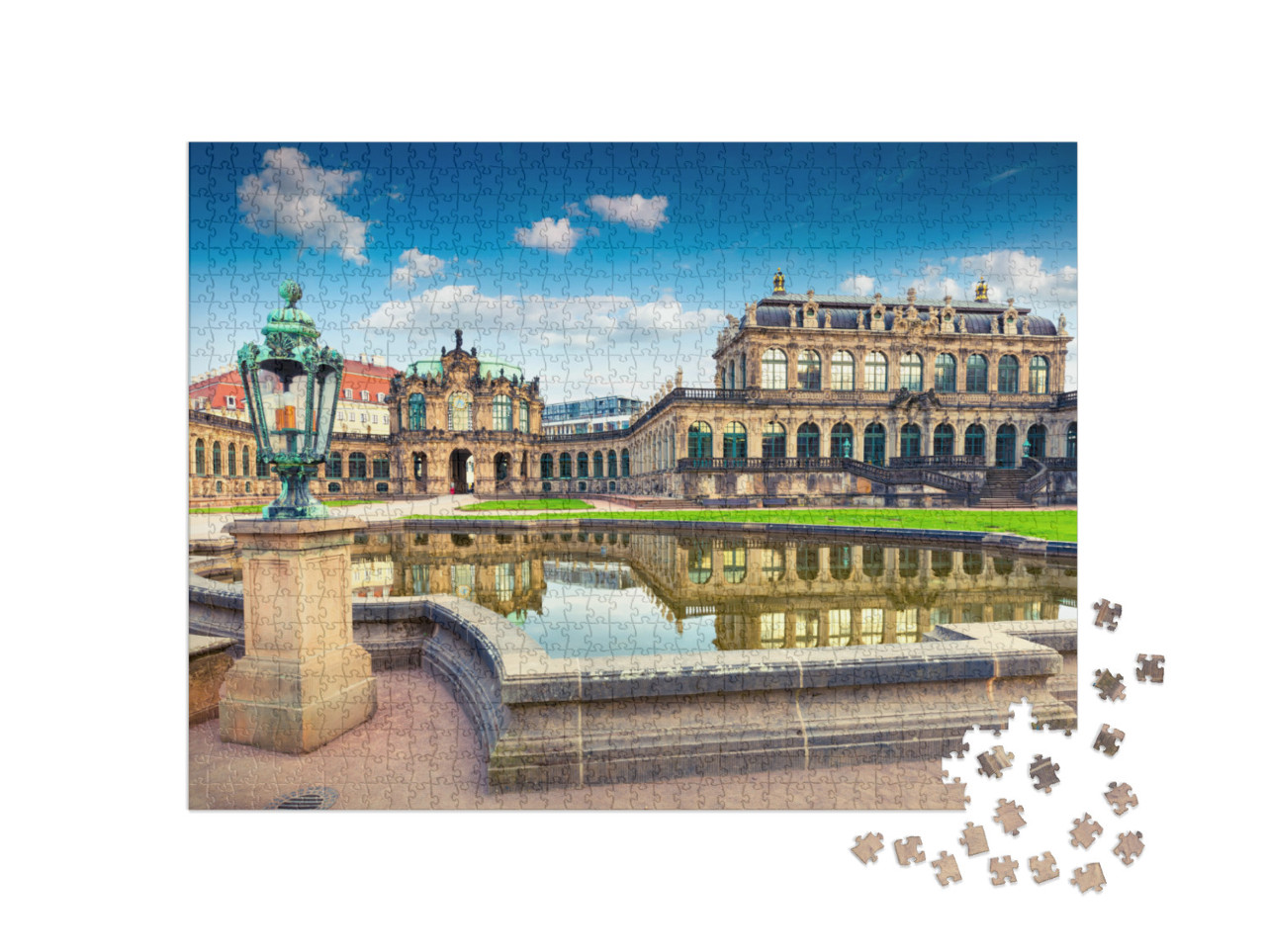 Puzzle 1000 Teile „Dresdner Zwinger am Morgen, Kunstgalerie, Sachsen“