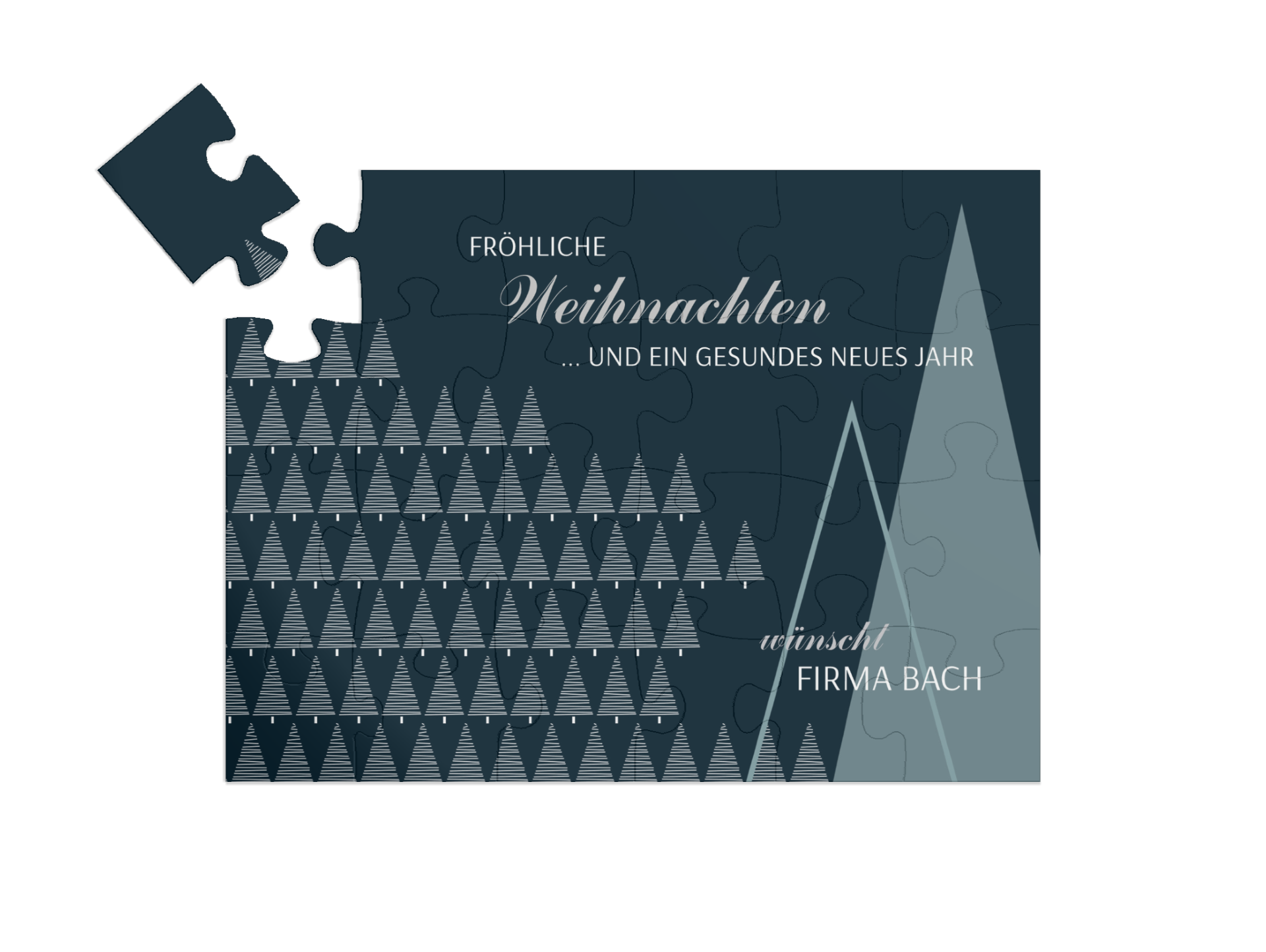 "Christmastree" in Querformat nachtblau
