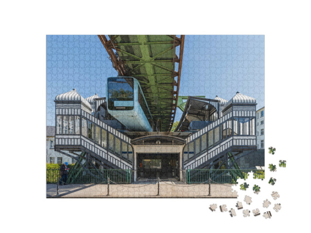 Puzzle 1000 Teile „Schwebebahn in Wuppertal, Nordrhein-Westfalen, Deutschland“