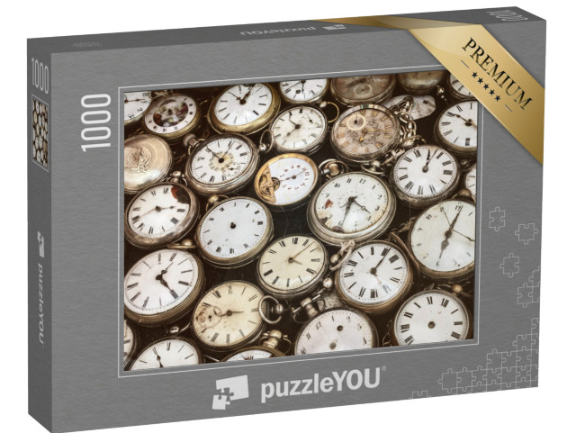 Puzzle 1000 Teile „Retro-Stil-Bild mit verschiedenen Taschenuhren  “