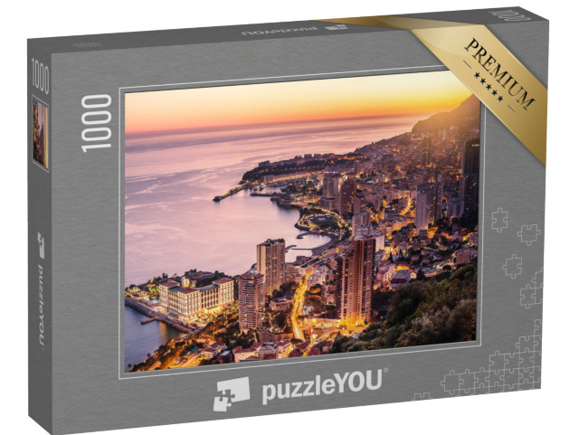 Puzzle 1000 Teile „Abendansicht von Montecarlo, Monaco, Cote d'Azur, Europa“