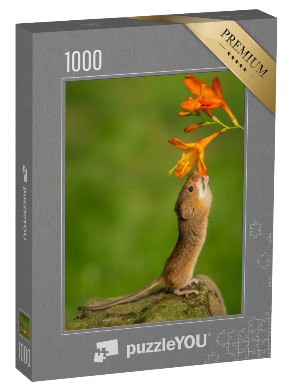 Puzzle 1000 Teile „Kleine Maus mit Blume“