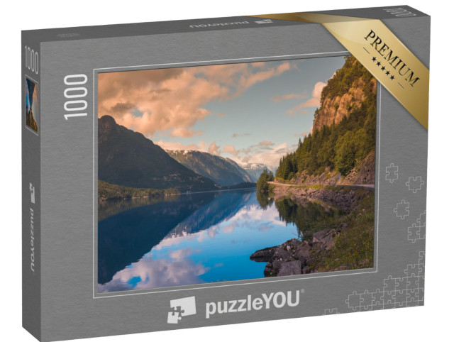 Puzzle 1000 Teile „Sommerlicher Hardangerfjord bei Trolltunga, Norwegen“