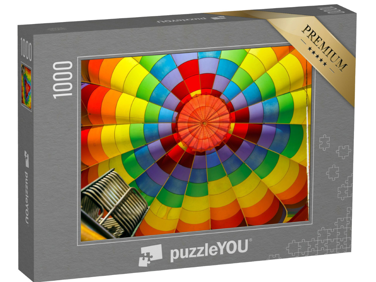 Puzzle 1000 Teile „Blick in einen bunten Heißluftballon“