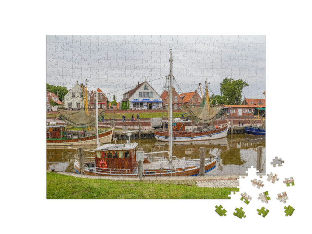 Puzzle 500 Teile „Idyllische Hafenkulisse in Greetsiel, Ostfriesand, Deutschland“