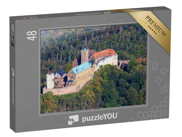 Puzzle 48 Teile „Die Wartburg in Eisenach, wo Martin Luther die Bibel übersetzte“
