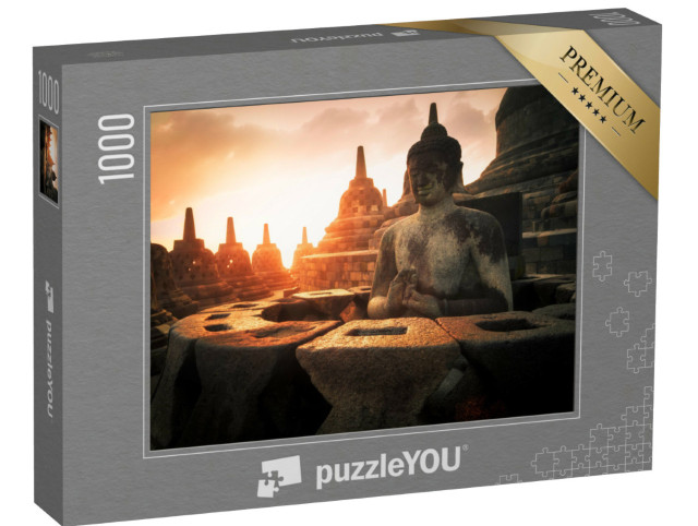 Puzzle 1000 Teile „Buddha-Statue in der Tempelanlage Borobudur, Indonesien“