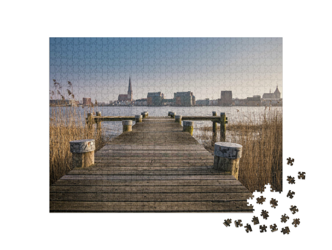 Puzzle 1000 Teile „Blick auf die Hansestadt Rostock“