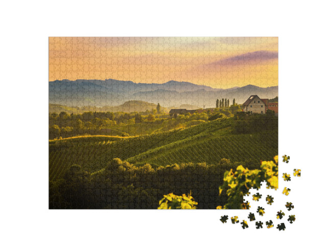 Puzzle 1000 Teile „Blick von der berühmten Weinstraße in der Südsteiermark, Österreich“