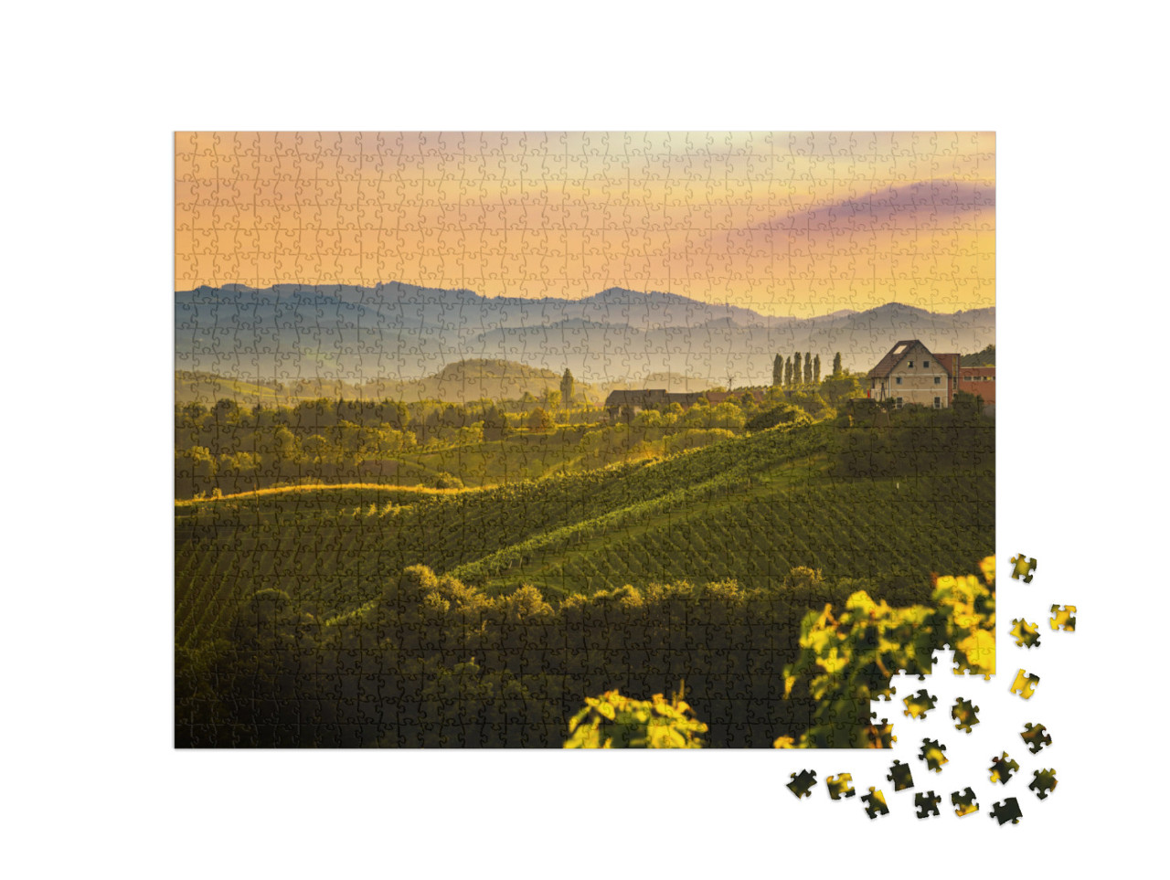 Puzzle 1000 Teile „Blick von der berühmten Weinstraße in der Südsteiermark, Österreich“