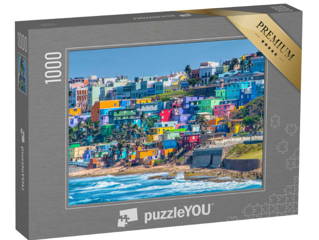 Puzzle 1000 Teile „Bunte Häuser am Strand von San Juan, Puerto Rico“