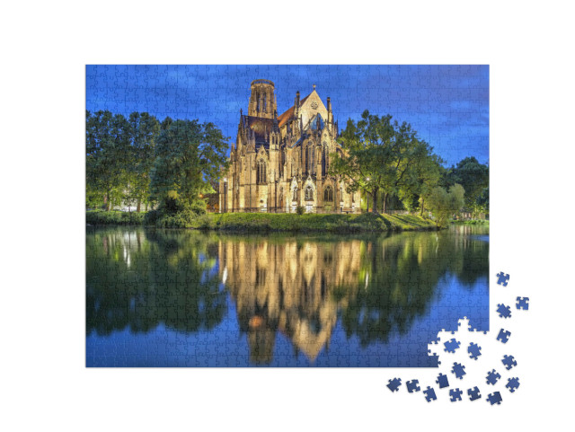 Puzzle 1000 Teile „Johanniskirche am Abend in Stuttgart, Deutschland“