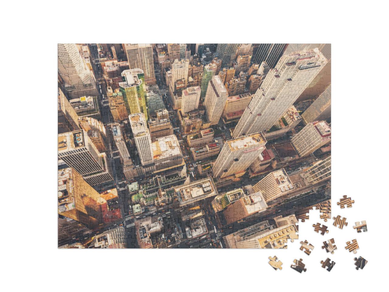 Puzzle 500 Teile „Luftaufnahme von Midtown Manhattan mit Blick auf die St. Patrick's Cathedral“