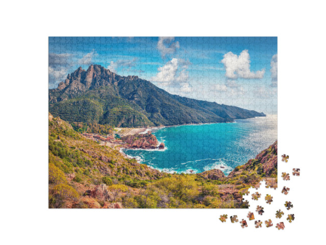 Puzzle 1000 Teile „Frühlingsbild aus Porto: Stadtbild mit Meer, Portugal“