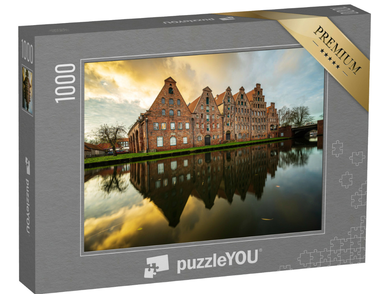 Puzzle 1000 Teile „Alte Salzlagerhäuser in Lübeck an der Trave, Deutschland“