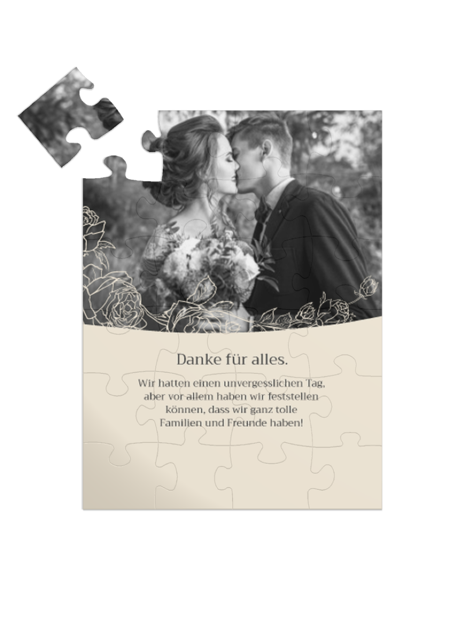 "Roses" in Hochformat beige