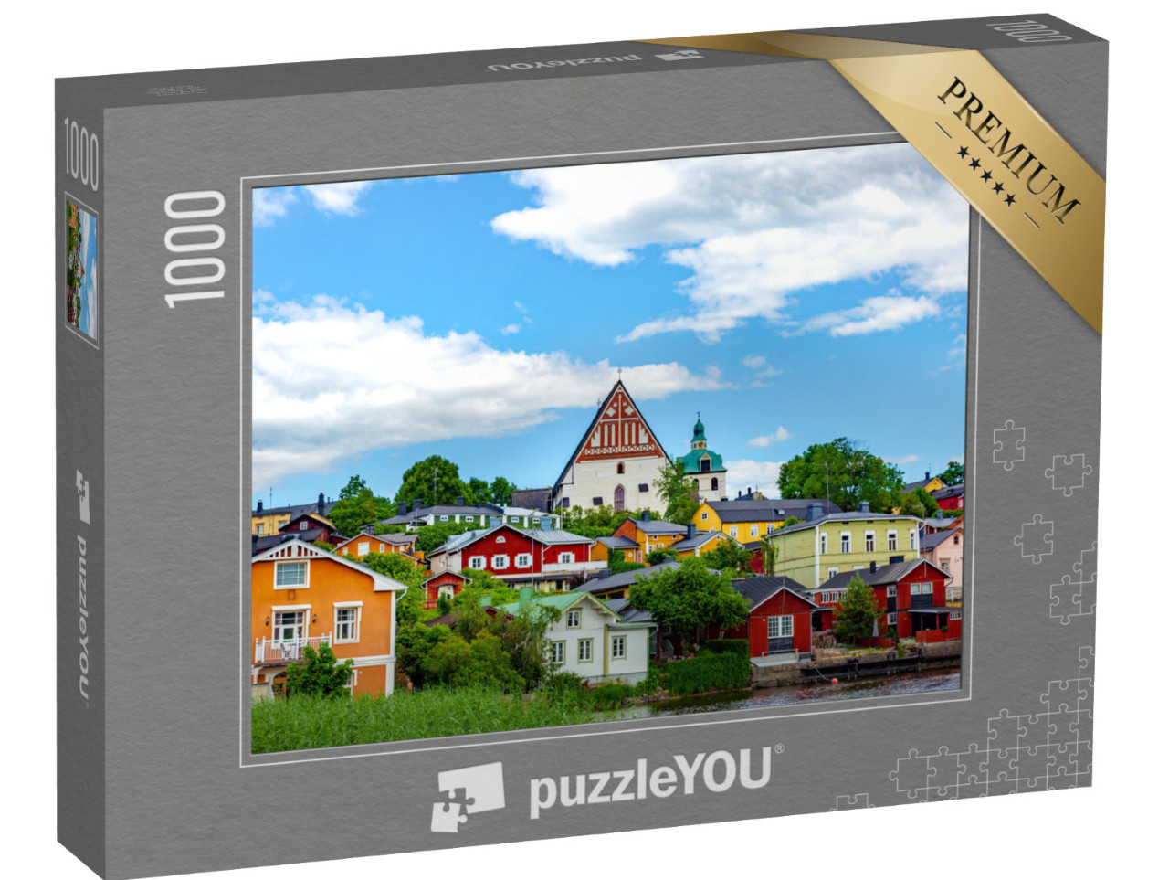 Puzzle 1000 Teile „Malerische Altstadt von Porvoo in Finnland“