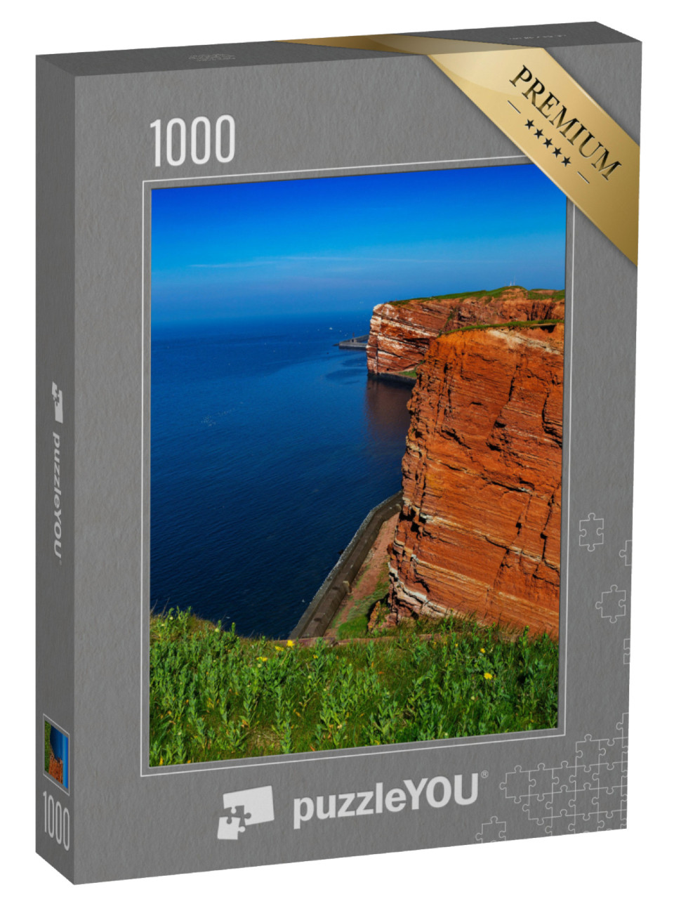 Puzzle 1000 Teile „Rote Steilfelsen auf Helgoland, Deutschland“