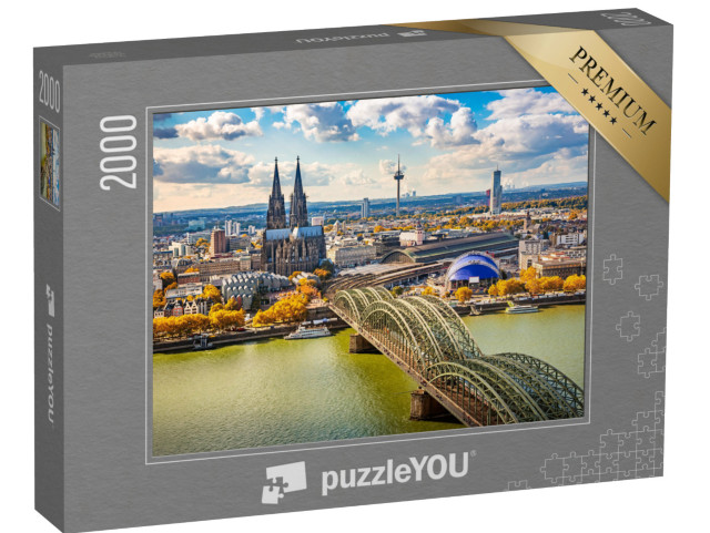 Puzzle 2000 Teile „Luftbildaufnahme von Köln, Deutschland“