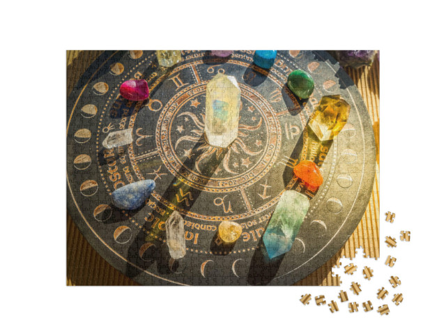 Puzzle 1000 Teile „Edelsteine Mineralien Obelisken“