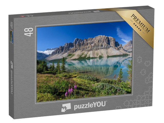 Puzzle 48 Teile „Glasklarer Bow-See im Banff-Nationalpark, Alberta, Kanada“