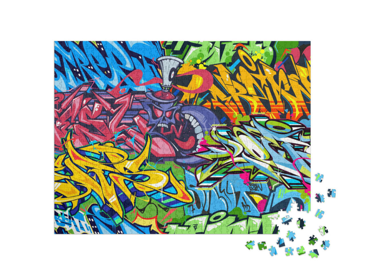 Puzzle 1000 Teile „Abstrakte bunte Graffiti Street Art“