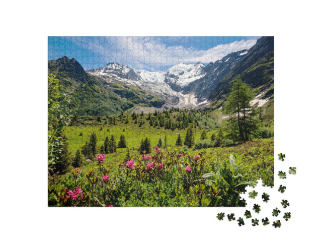 Puzzle 1000 Teile „Tour du Mont Blanc in den französischen Alpen“