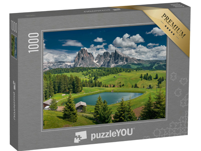 Puzzle 1000 Teile „Landschaft rund um die Seiser Alm, Dolomiten, Südtirol“